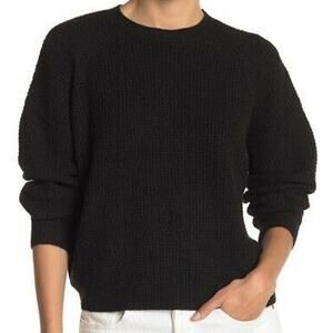 Abound Thermal Pullover Sweater Long Sleeve Rib Cuff Crew Neck Black Size XL NWT